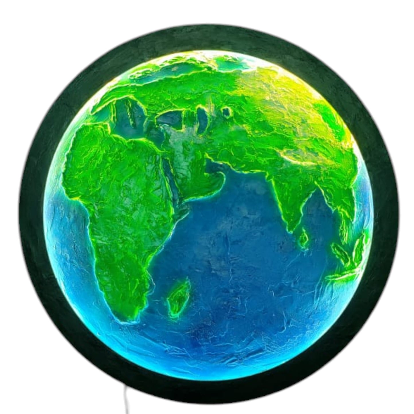 3D Illuminated Earth Globe Wall Light with RGB LED – Fluorescent Painted & Remote Control
