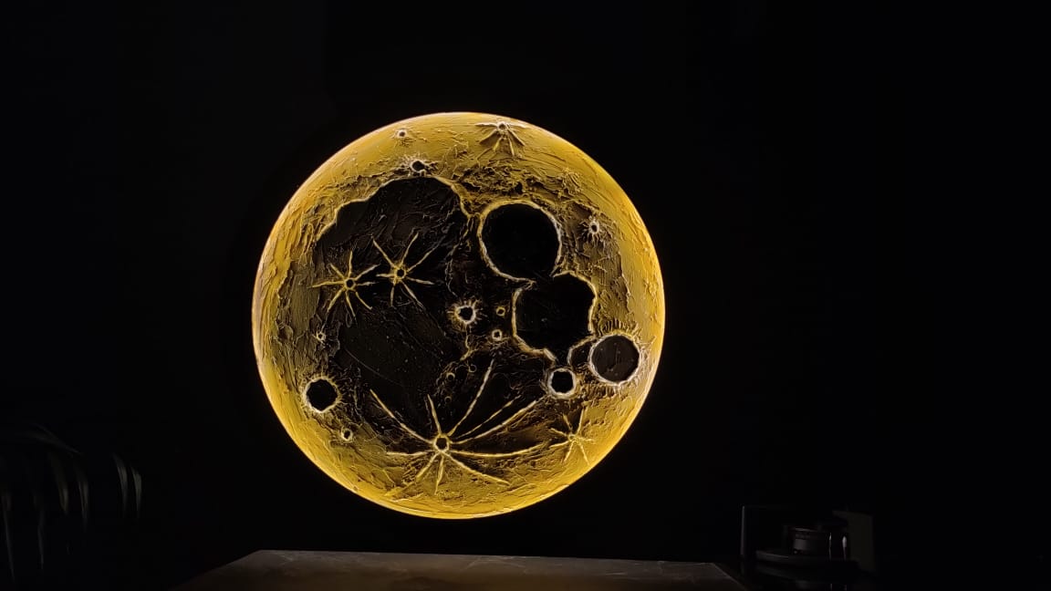 3D Moon Wall Light with Warm LED – Illuminated Decorative Moon Lamp for Bedroom, Living Room & Office