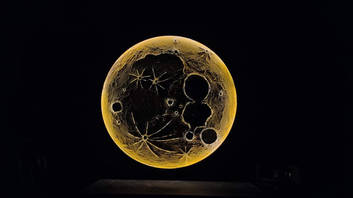 3D Moon Wall Light with Warm LED – Illuminated Decorative Moon Lamp for Bedroom, Living Room & Office