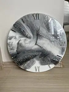 Resin Art Clock | Grey Theme
