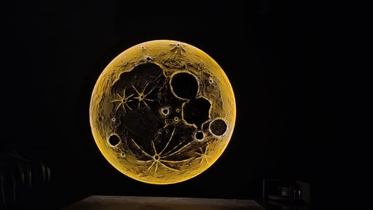 3D Illuminated Moon Wall Light with RGB LED – Fluorescent Painted & Remote Control