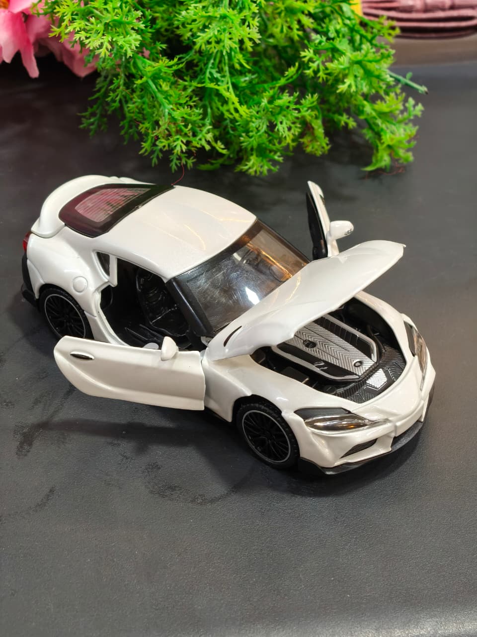 Premium White Toyota GR Supra Die-Cast Model Car